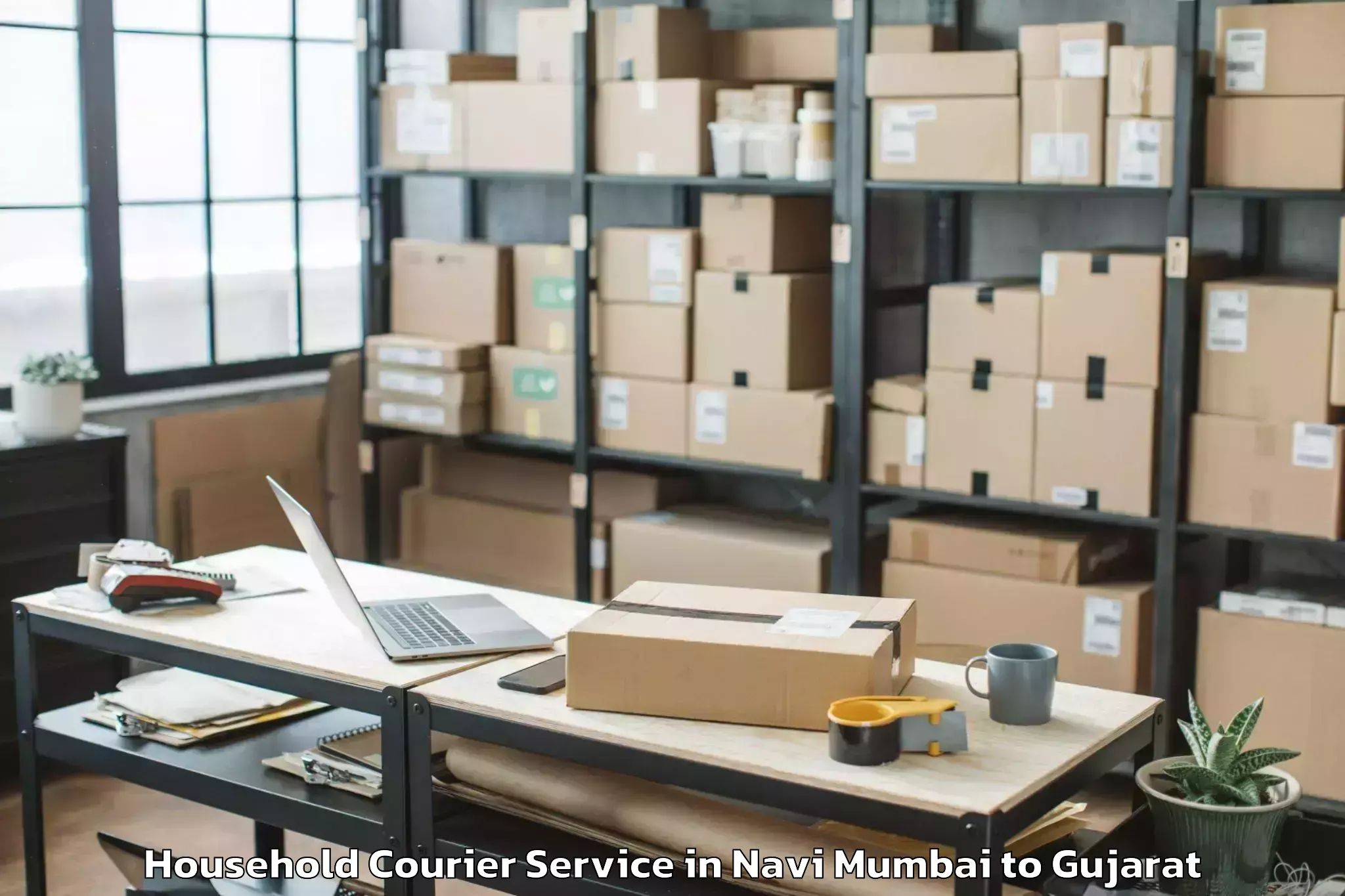 Affordable Navi Mumbai to Amdabad Household Courier